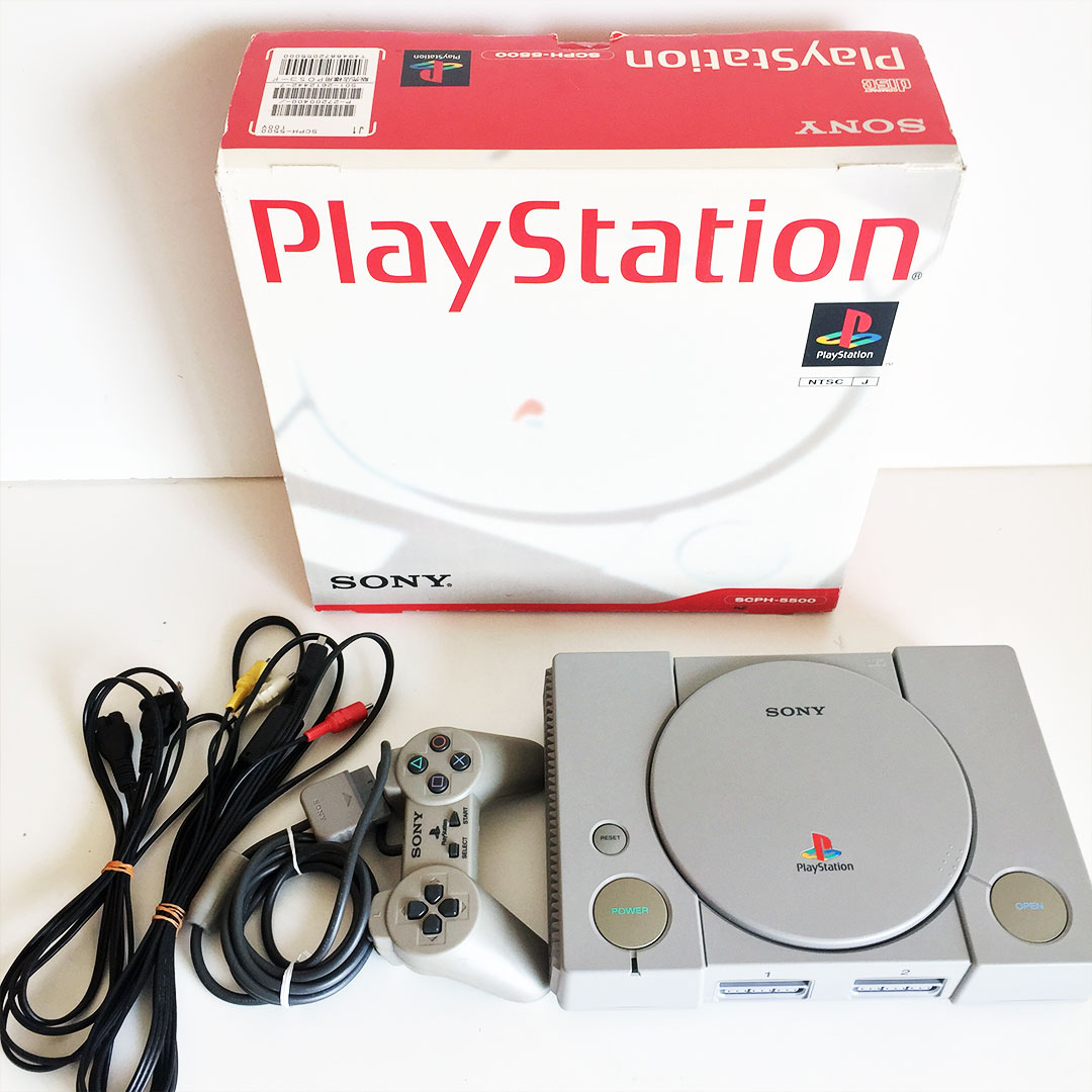 Sony PlayStation 1 PS1 Gray Game Console Full Set Japanese Version Fast  Shipping